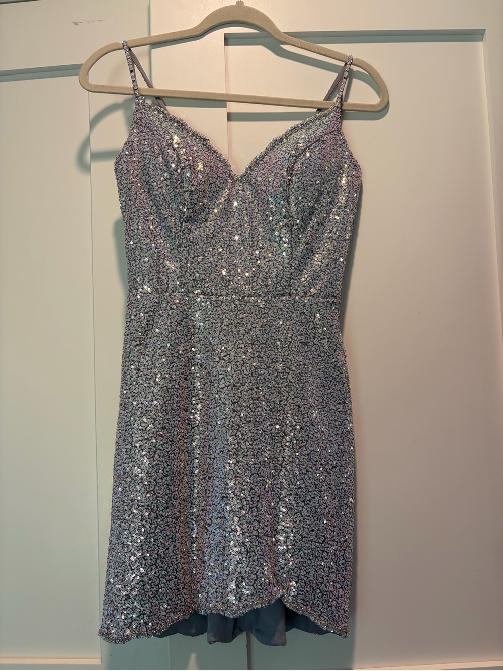 Sparkle Corset Back Mini Dress - Silver